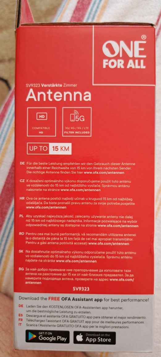 Antena wewnętrzna telewizyjna dvbt .