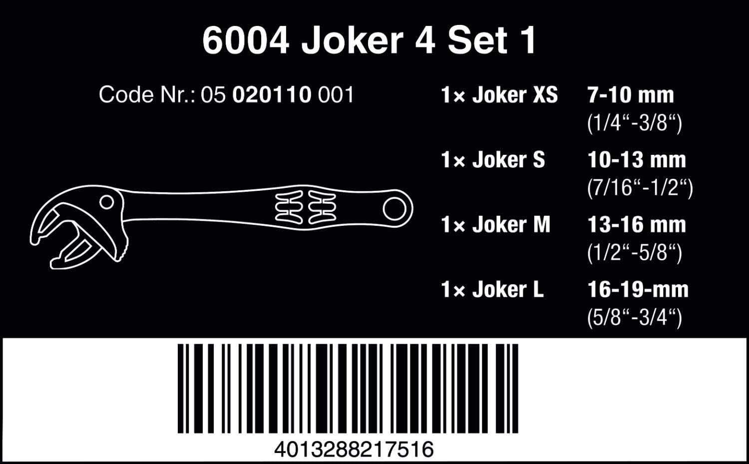 Рожковые ключи WERA Joker 6004 XL / XXL