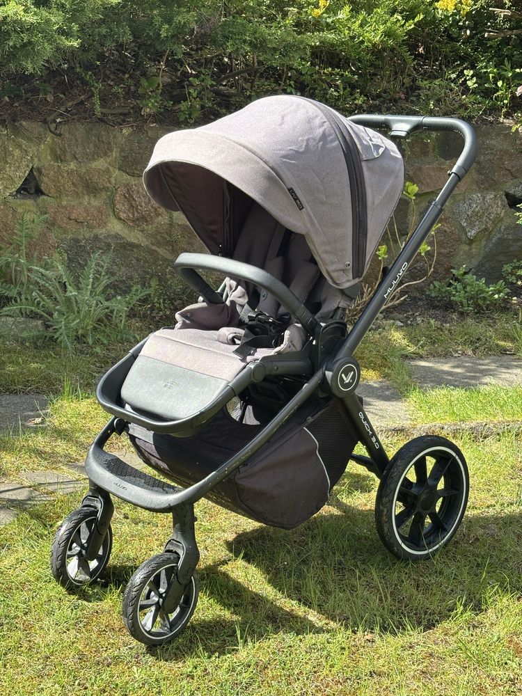 Wózek Muuvo Quick 3.0 z gondolą XXL – szary