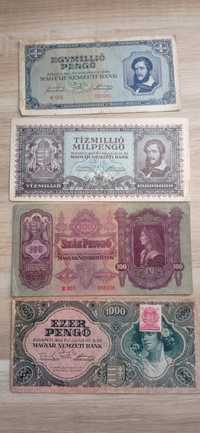 Zestaw 4 banknotów stare Węgry