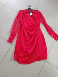 Sukienka nowa czerwona 52 elegancka