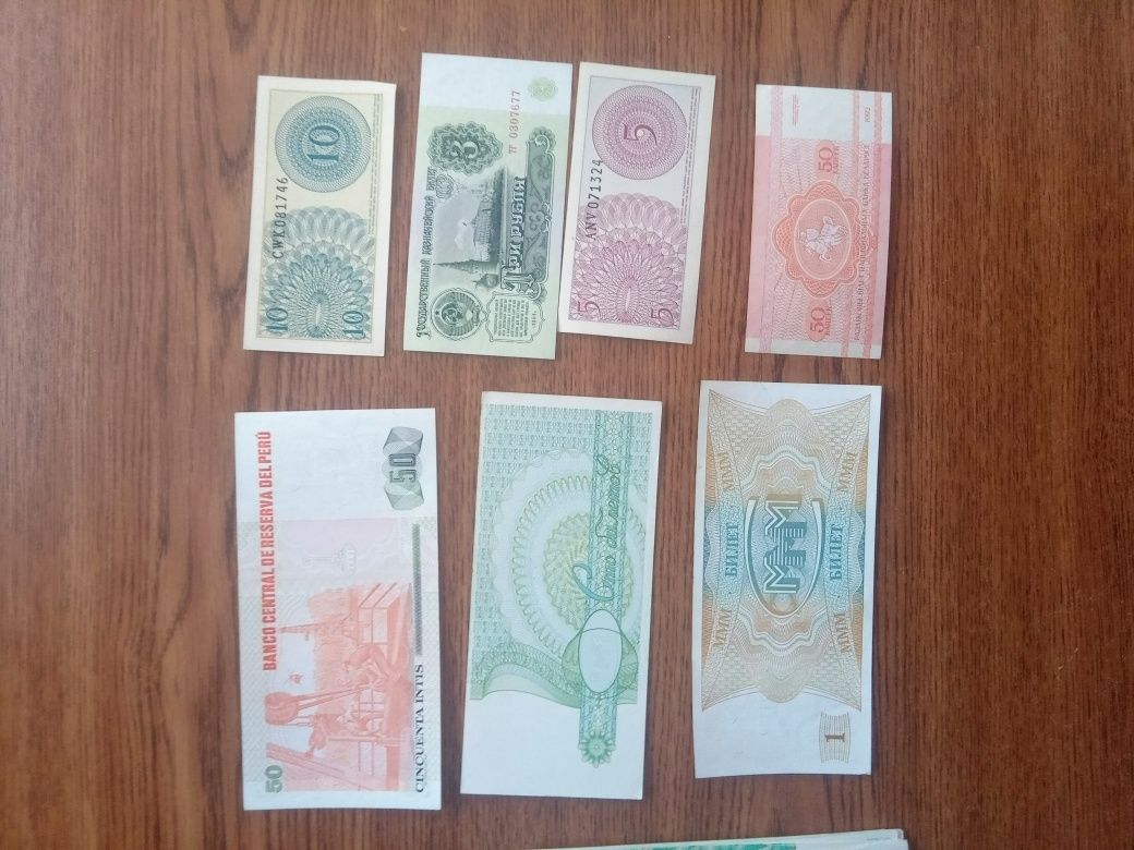 Zestaw banknotów świata 7 sztuk