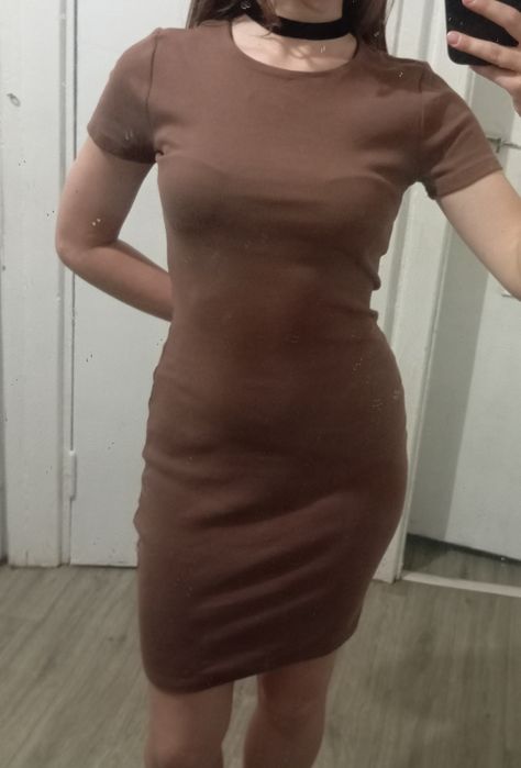 Плаття сінсей міні коричневе