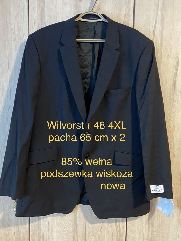 Wilvorst rozm 4XL czarna nowa z metką XL męska marynarka ekskluzywna