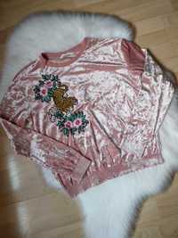 Różowa bluza z tygrysem roz. S/M - H&M