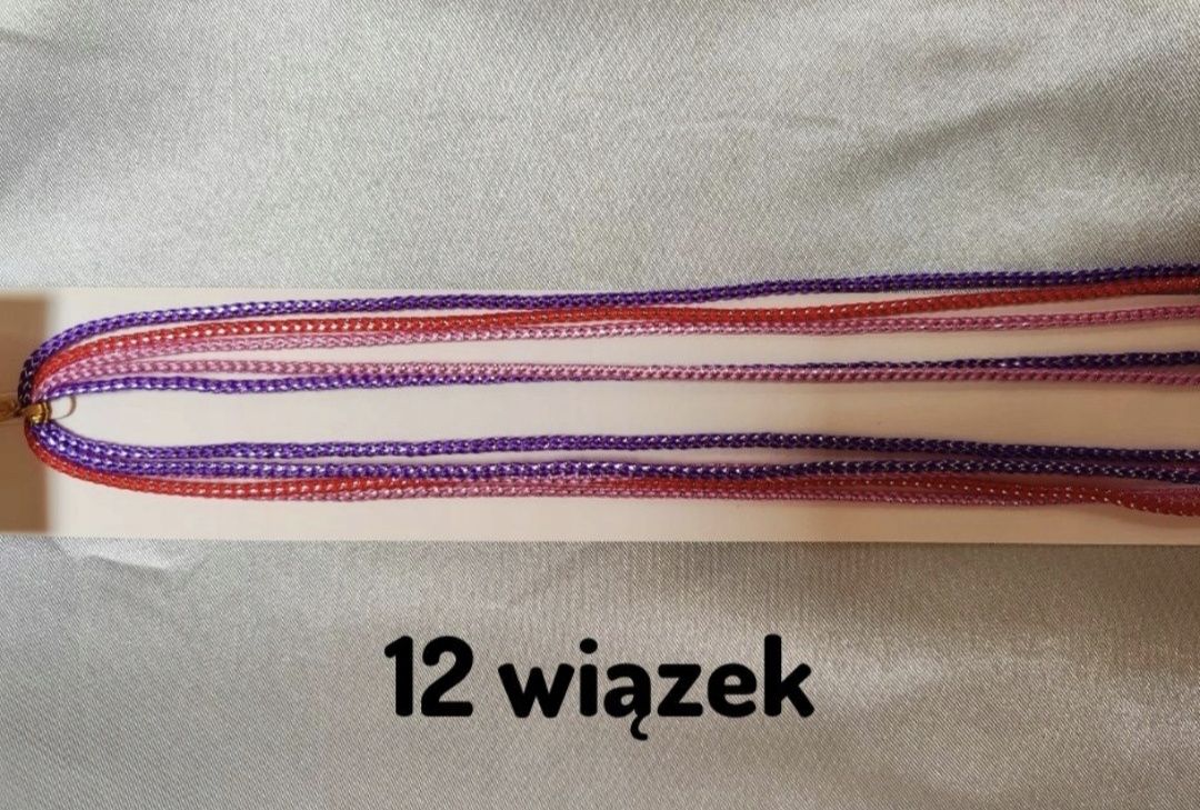 Sznureczki błyszczące do robienia warkoczyków 12 wiązek