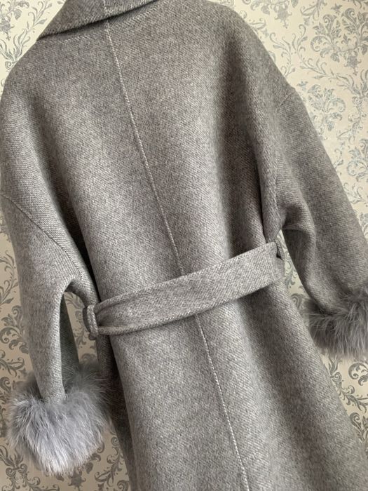 Длинное шерстяное пальто max mara кашемировое
