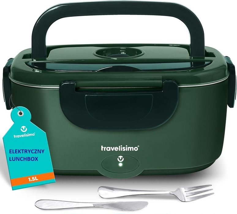 TRAVELISIMO Elektryczne Pudełko na Lunch 1,5L Elektryczny Pojemnik 80W