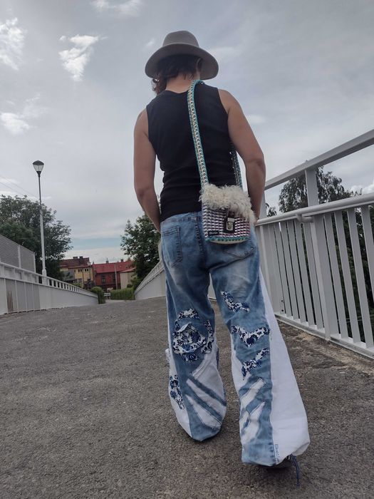 Torebka z zawleczek od puszki, rękodzieło