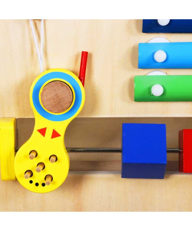Drewniany Chodzik Interaktywny Pchacz Jeździk Edukacyjny dla Dzieci