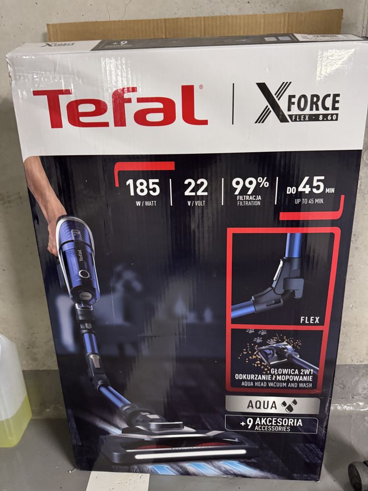 Odkurzacz z mopem na mokro Tefal Xforce FLEX 8.60 komplet stan idealny
