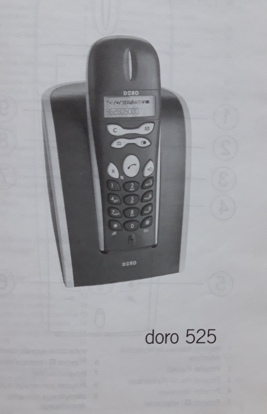 Bezprzewodowy telefon stacjonarny DORO 525