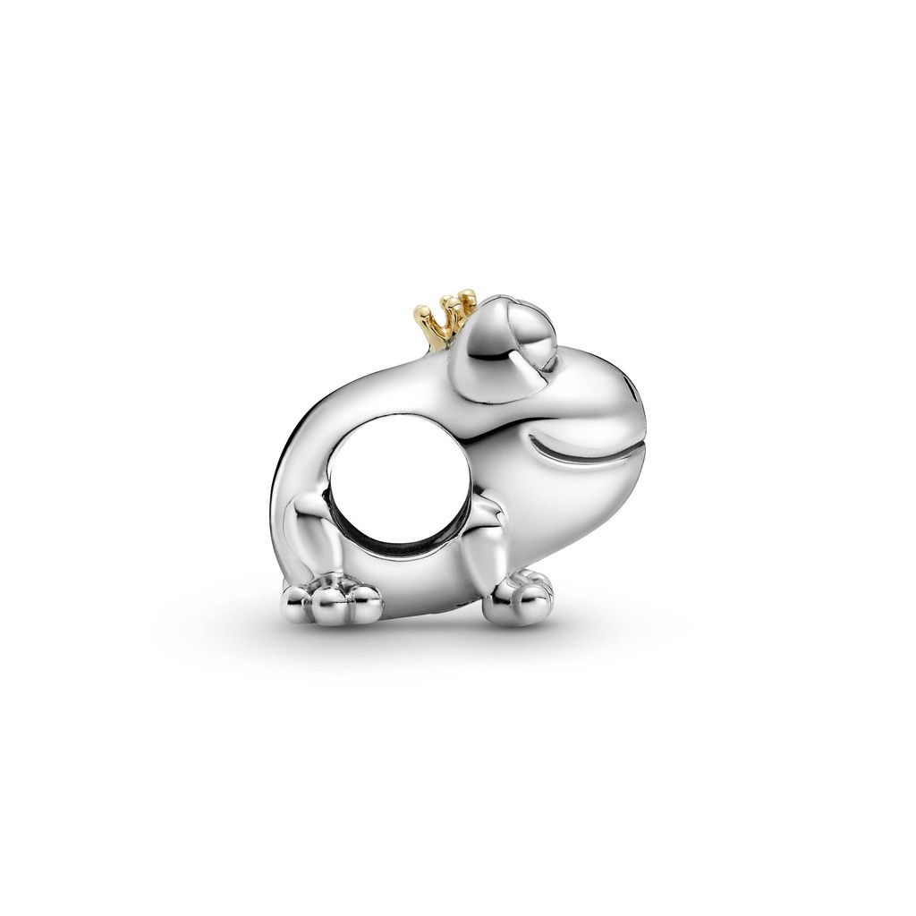 Srebrna przywieszka pr 925 Charms żabka z koroną PAN233