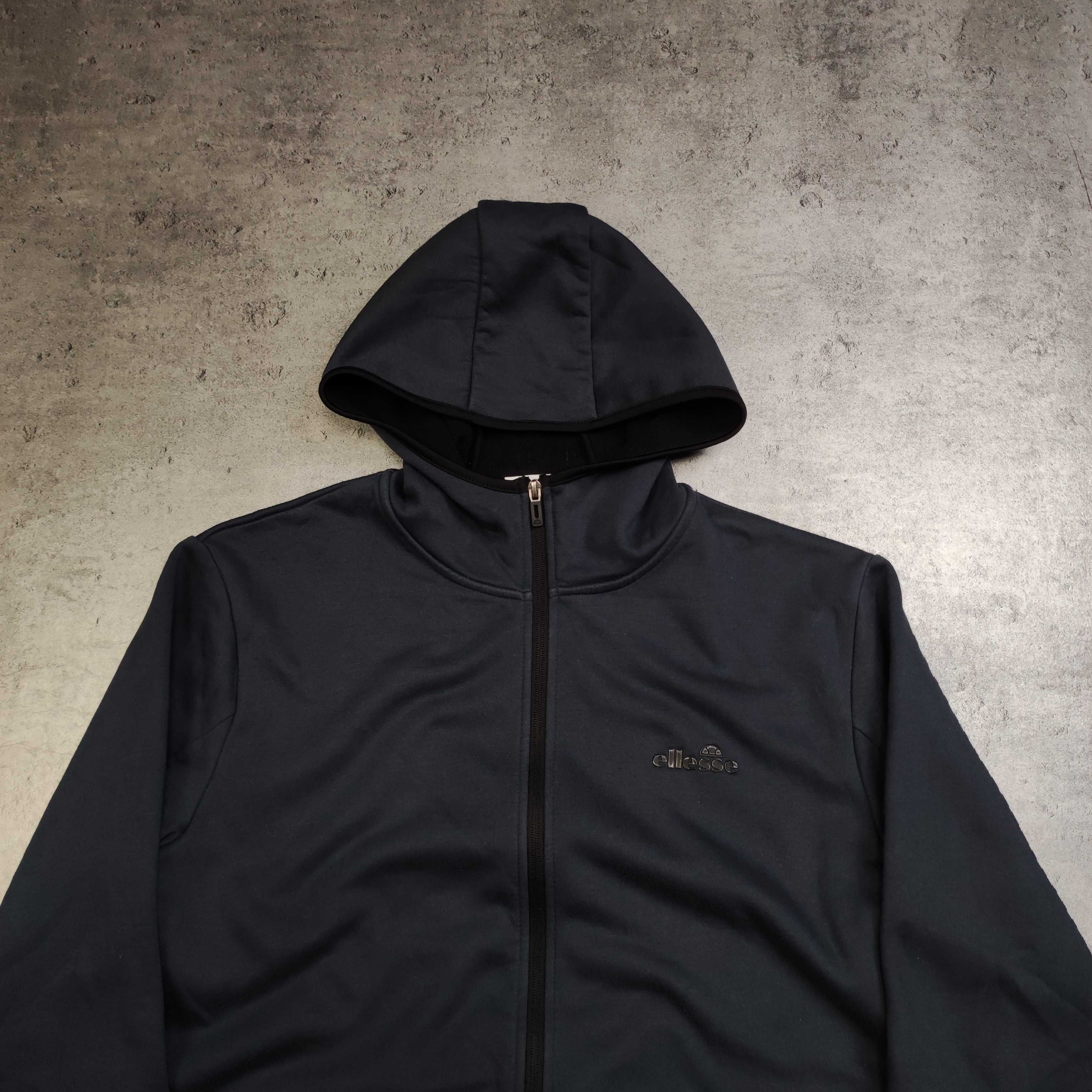 MĘSKA Bluza z Kapturem Suwak Granatowa Ellesse Tech Fleece Sportowa
