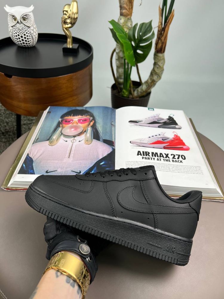 Чоловічі кросівки найк аір форс Nike Air Force 1 Low All Black [41-45]