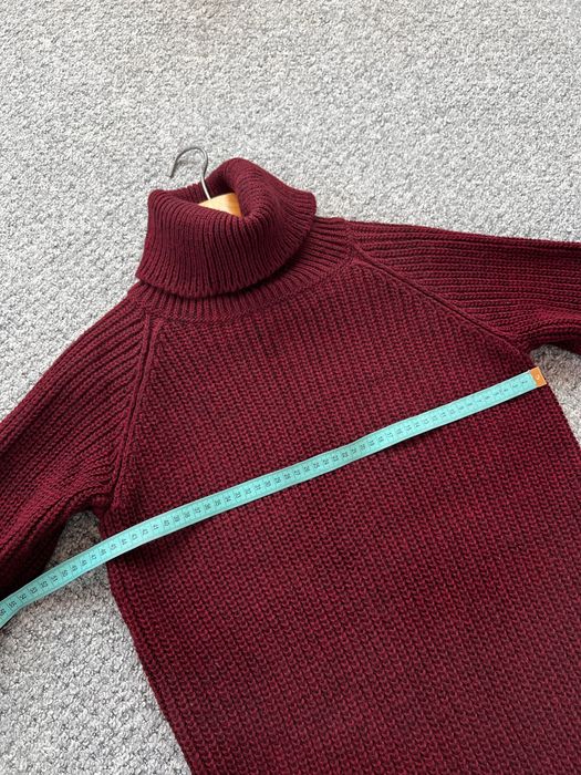 Тепла вʼязана сукня гольф бургунді oversize XS-S-M