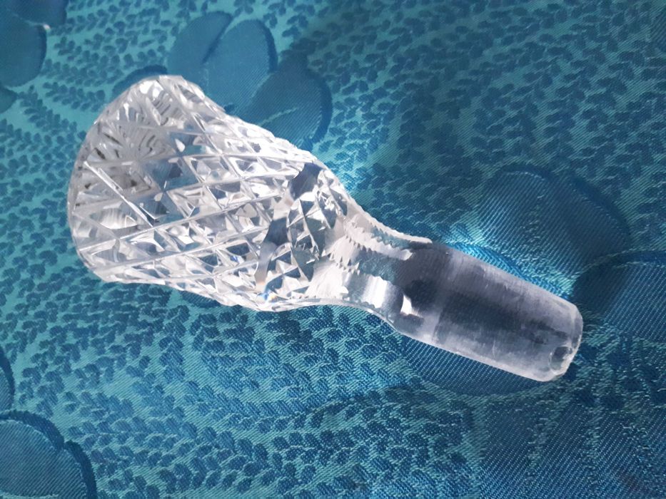 piękny duży korek kryształowy do karafki