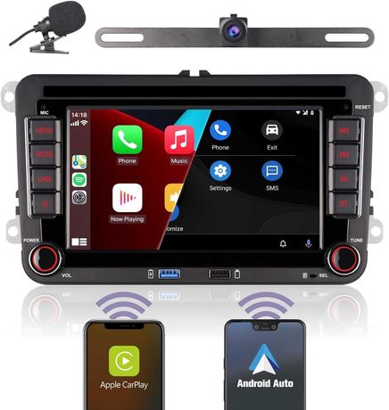Radio podwójny DIN stereo kompatybilny z Carplay/Android Auto 7cali VW