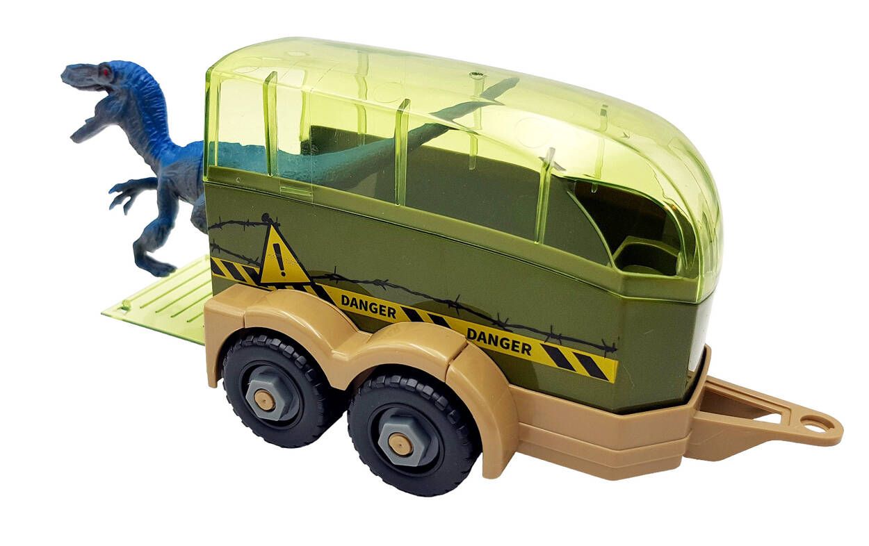 Auto Jeep Z Przyczepą Do Skręcania Dinozaur Ciężarówka Figurki