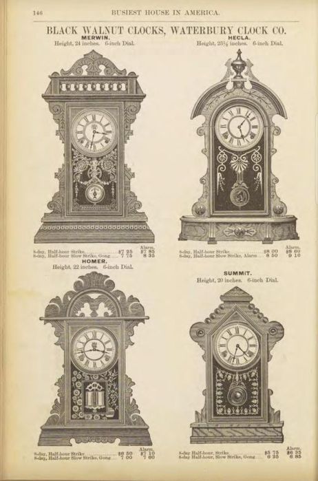 Relógio de Mesa Waterbury Clock+Alarm, Mod. Homer 1903.