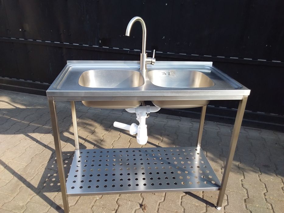 Zlewozmywak zlew basen 50x100cm stół ze zlewem gastronomiczny wysyłka