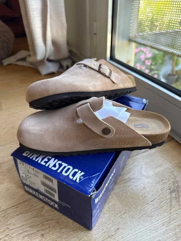 "Buty męskie i damskie" Birkenstock Szaro-brązowy chodaki Roz 38