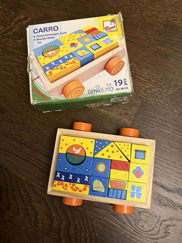 Развивающая игрушка тележка с кубиками Bino Германия