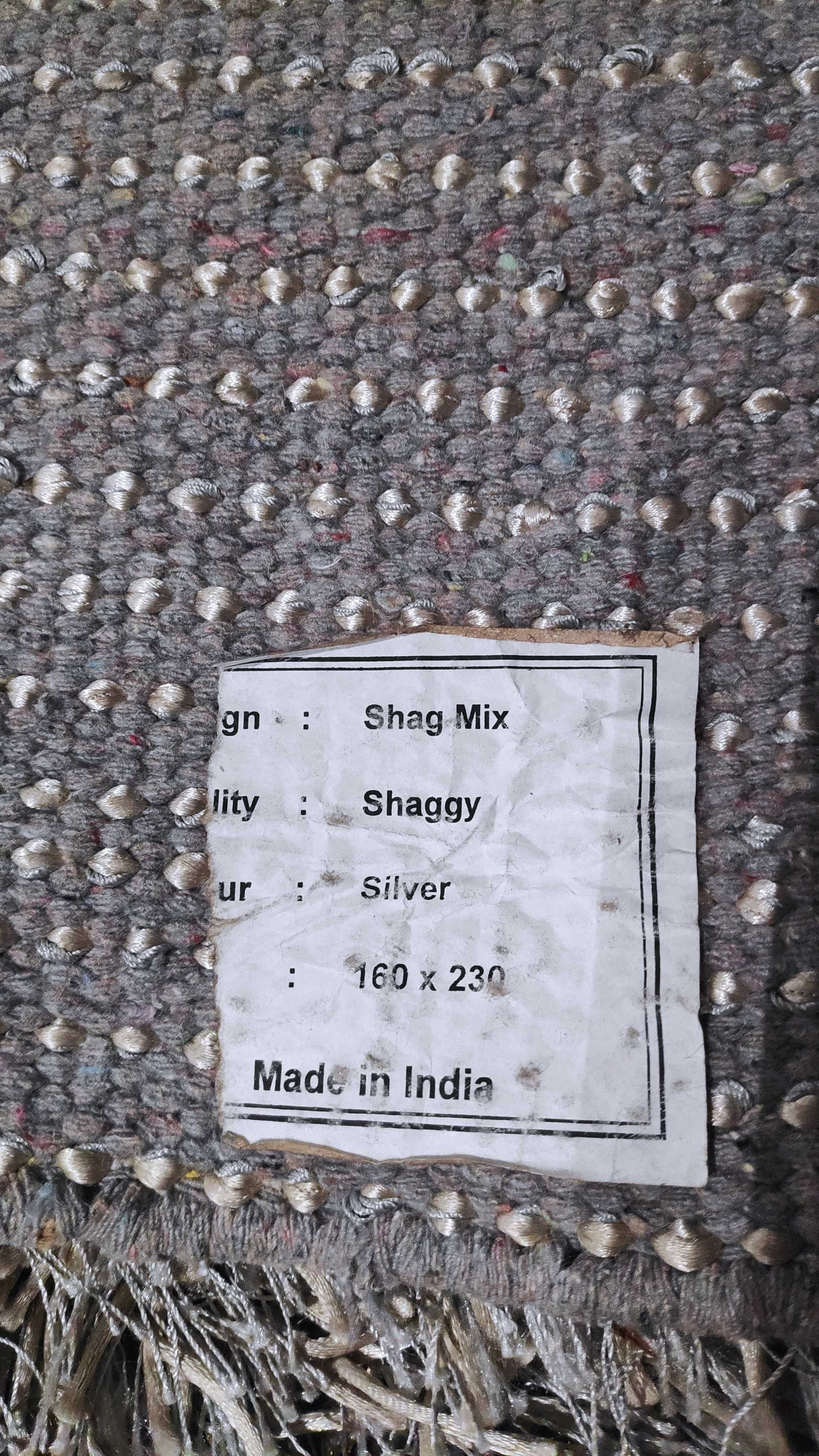 tapete shaggy mix cinzento/silver 160x230