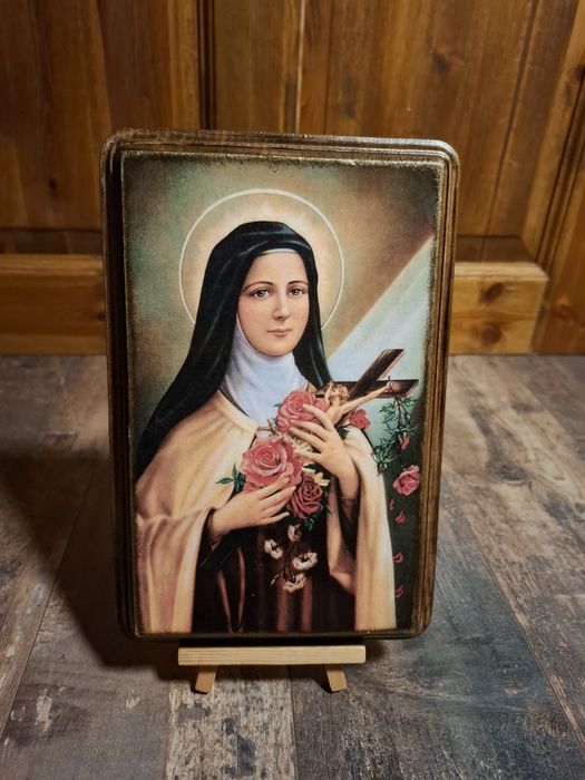 Obraz na ścianę ręcznie zdobiony na drewnie Święta Rodzina