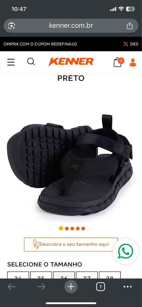 Sandália Kenner Megah Preto 44
