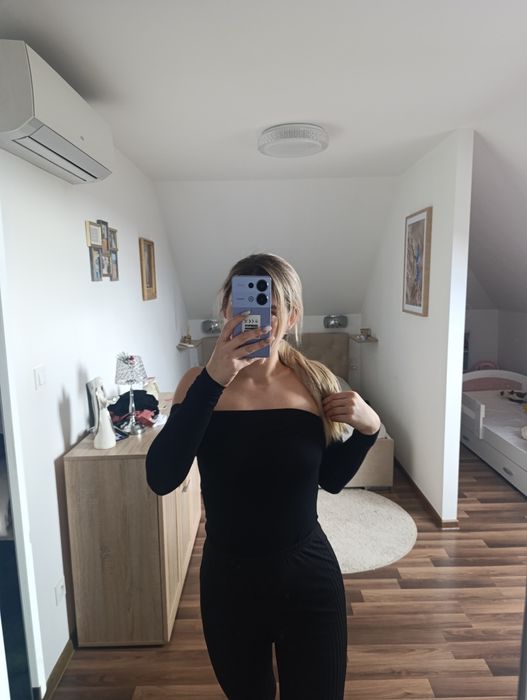 Body bluzka hiszpanka odkryte ramiona XS s kobieca viskoza