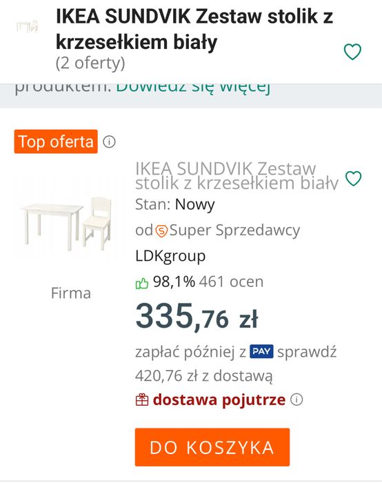 Zestaw stolik z krzesełkiem biały