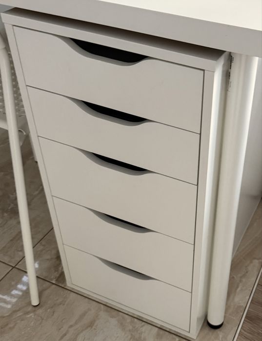 Komoda biała alex 5 szuflad