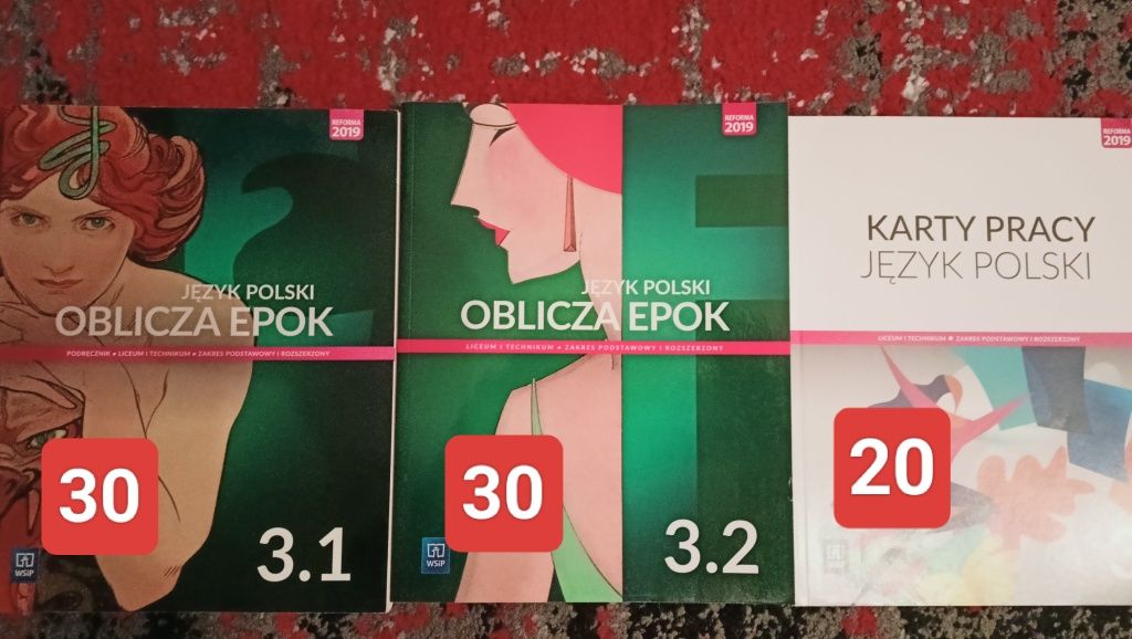 Zestaw język polski  oblicza epok klasa 3 podręczniki + karta pracy
