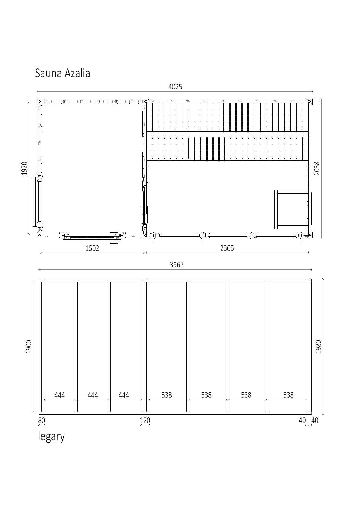 Sauna ogrodowa 4x2 m -  MegS04