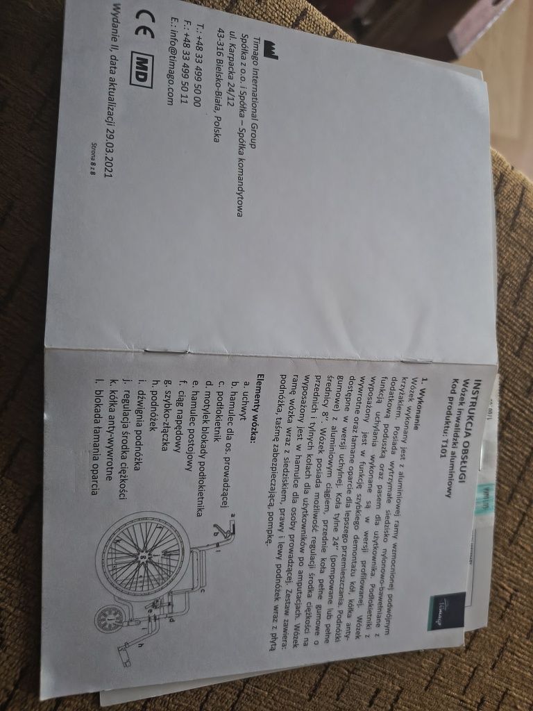 Lekki wózek inwalidzki