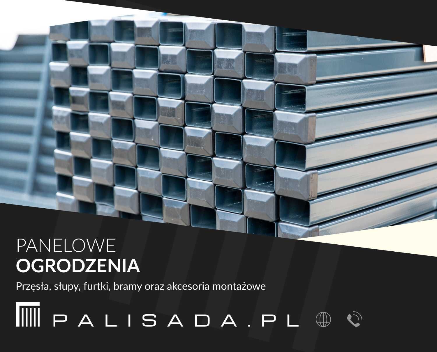 Słupek ogrodzeniowy Ogrodzenie panelowe z akcesoriami ZESTAWY POD DOM