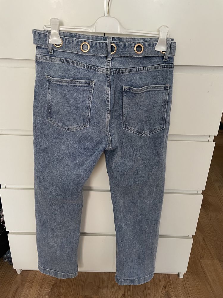 Spodnie jeansy dzwony pasek L