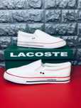 Мужские кеды Lacoste Белые летние чешки Лакоста