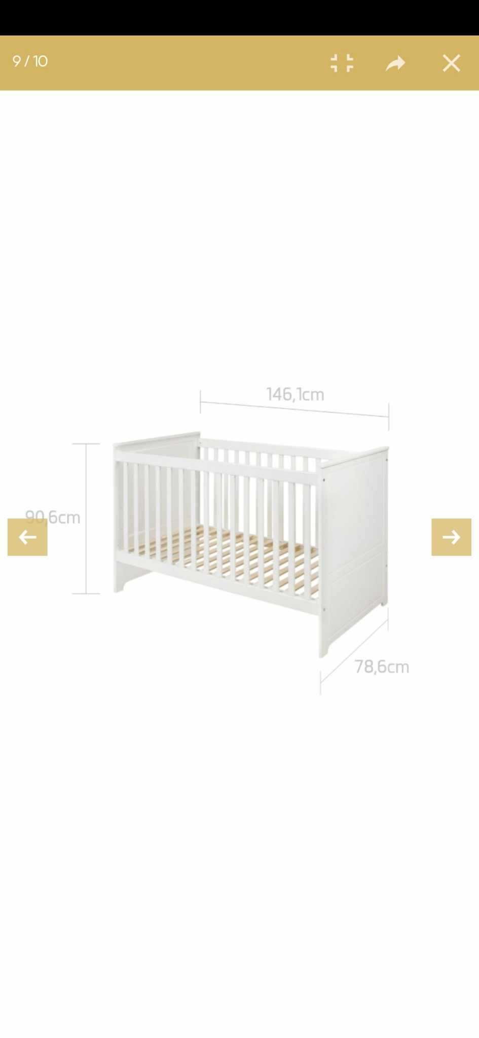 Łóżeczko Bellamy Marylou 140x70 z materacem. Promocyjna cena -25%