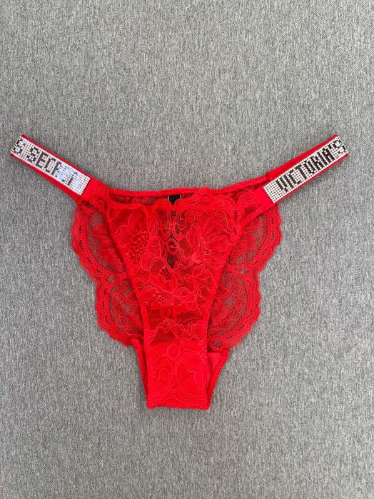 komplet bielizny victoria's secret red v3 new+torebka 80C