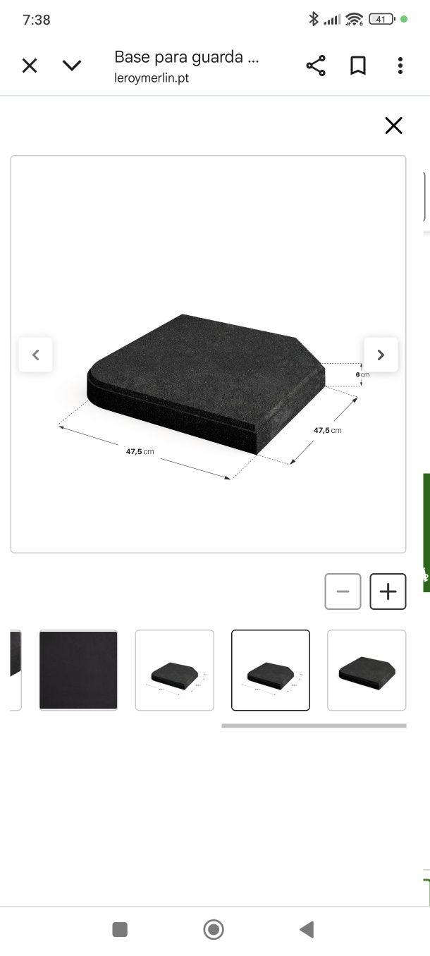Base cimento para chapéu de Sol