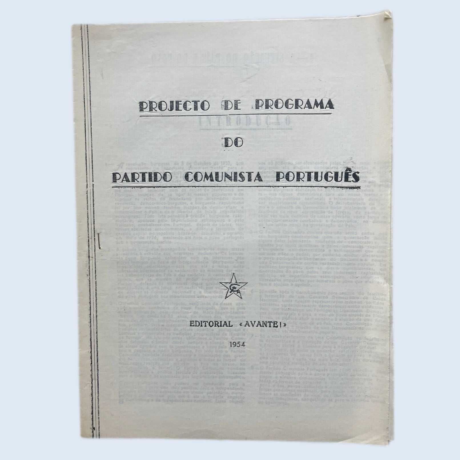 Projeto de Programa do Partido Comunista Português 1954