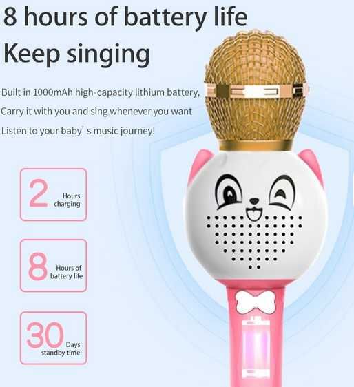 Zestaw karaoke dla dzieci - mikrofon + 100 polskich piosenek