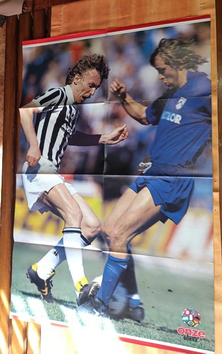 Poster gigante da Onze de Rummenigge e Boniek - Medida 92 X 57 cm