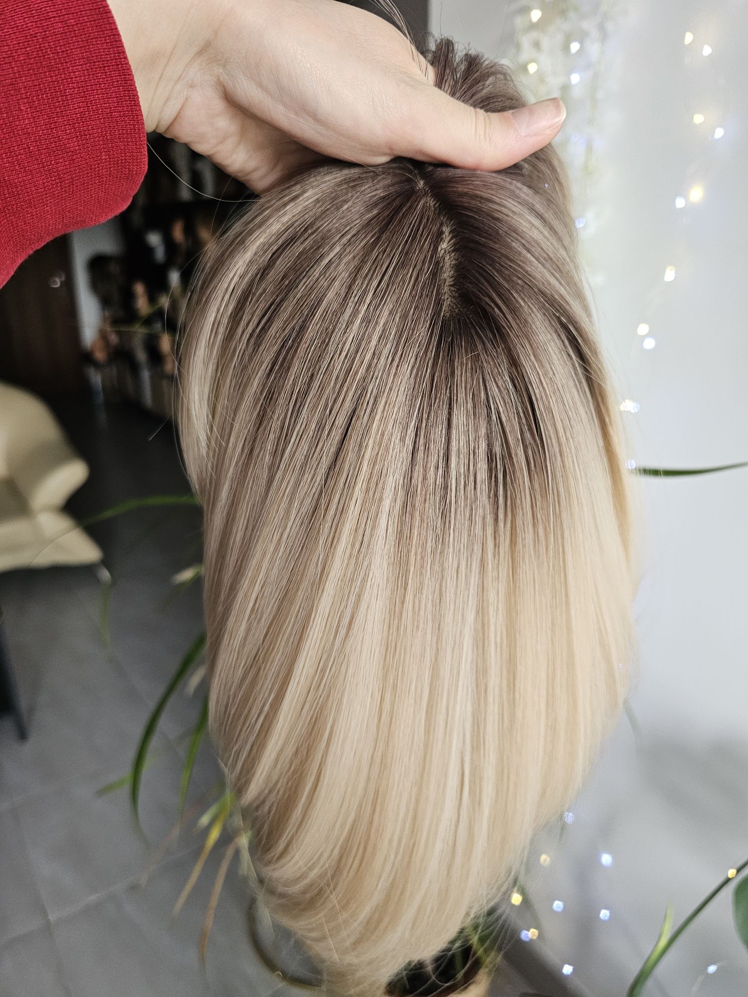 Lekki tupet topper blond z odrostem Lisa naturalnych efekt