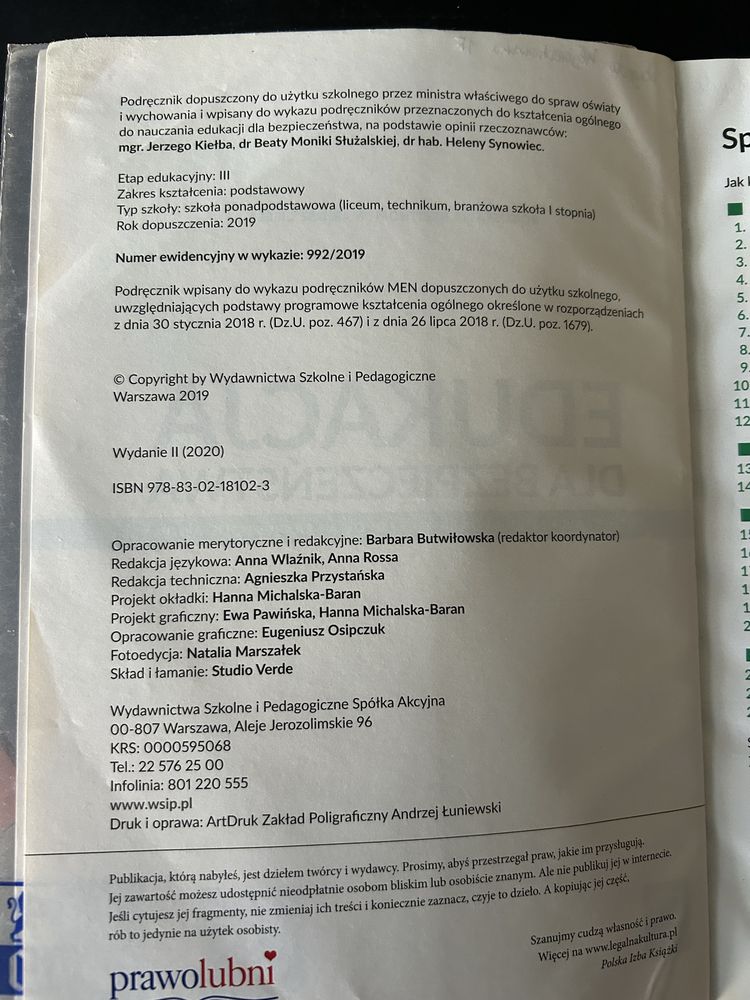 Edukacja dla bezpieczeństwa zakres podstawowy