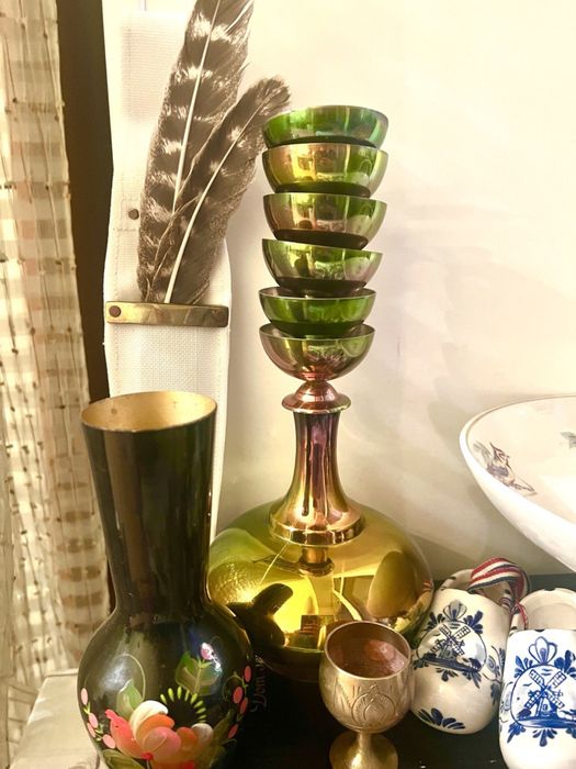 Набор мельхиора Кувшин+рюмки винтаж Добуш