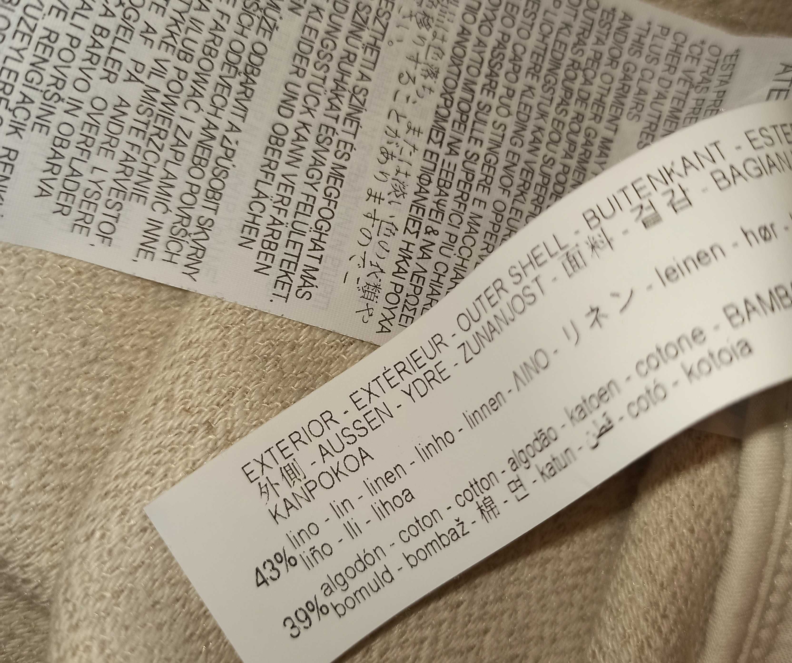 Трендовый удлиненный льняной пиджак Zara
