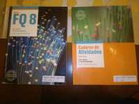 Livros escolares "FQ8" do 8° ano com caderno de atividades